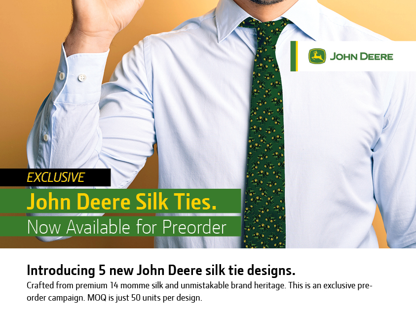 EXCLUSIVE John Deere Silk Ties. Now Available for Preorder.